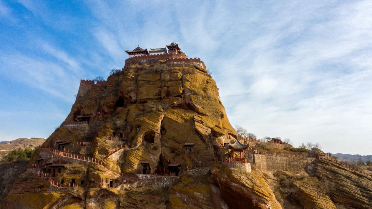 飞阅中国延安志丹县洛上奇峰永宁山